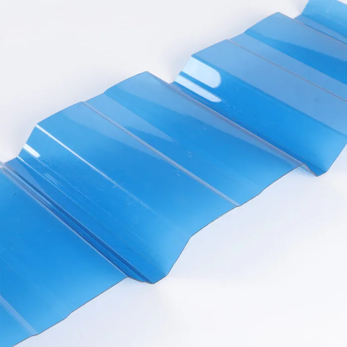 Corrugated polycarbonate sheet detail view