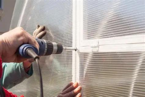 Polycarbonate panel installation detail for livestock housing and farm buildings